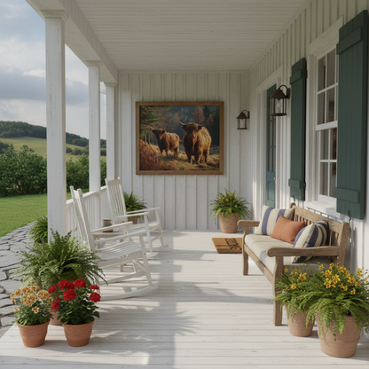 Highland Cattle Porch Mockup 3