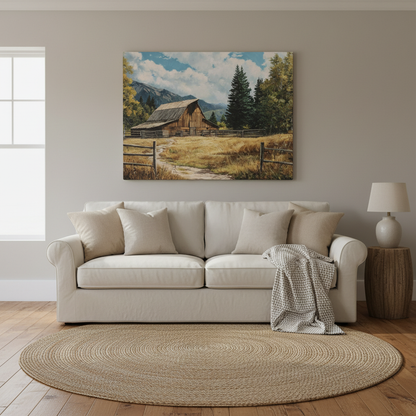 Rustic Barn Living Room Mockup