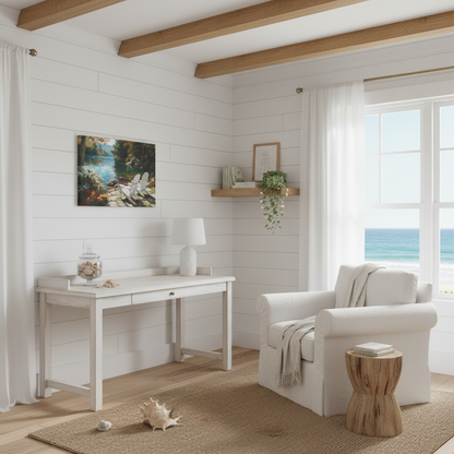 Small Lakeside Chairs Beach House Mockup