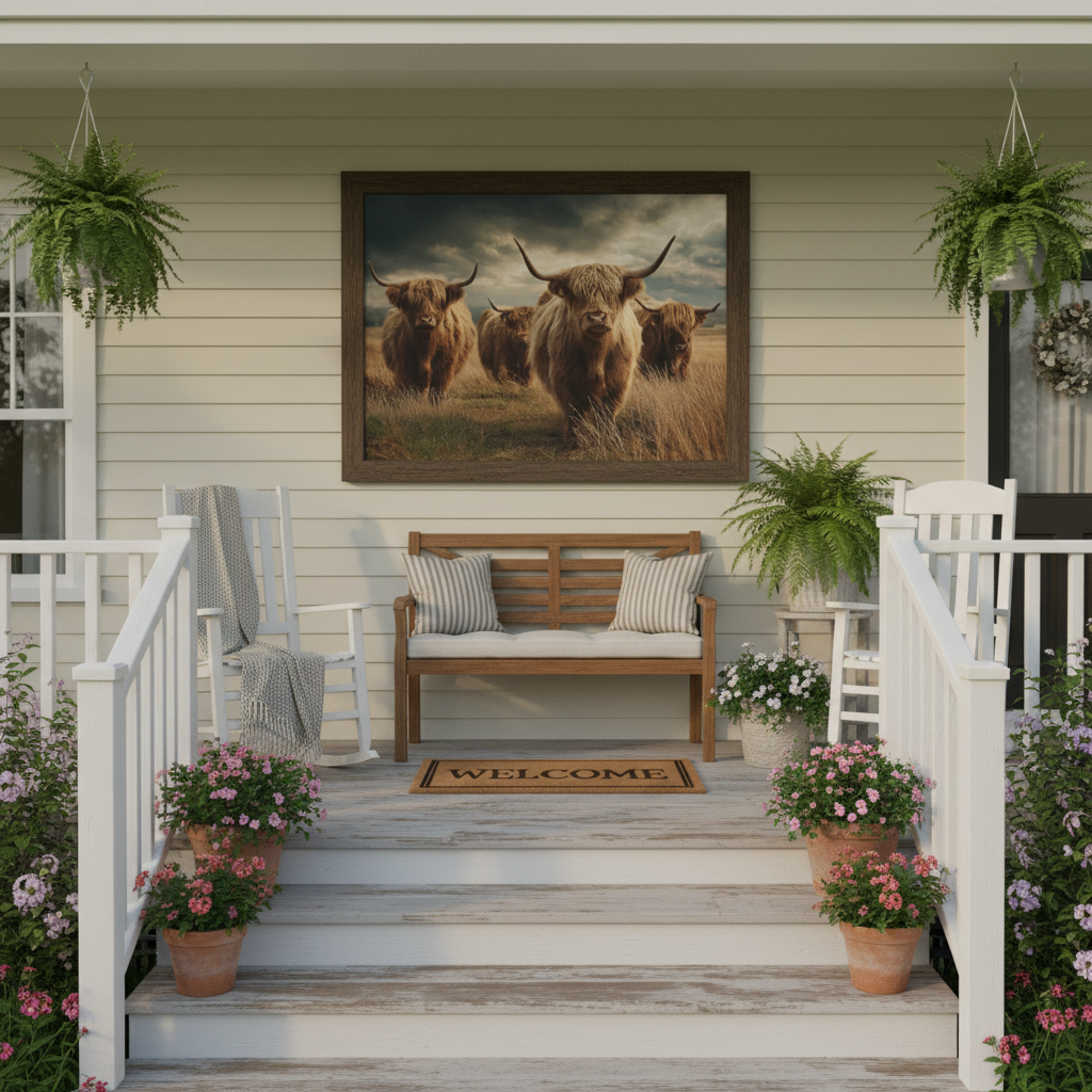 Highland Cattle Porch Mockup 1