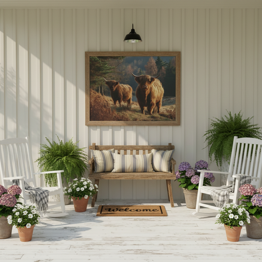 Highland Cattle Porch Mockup 1
