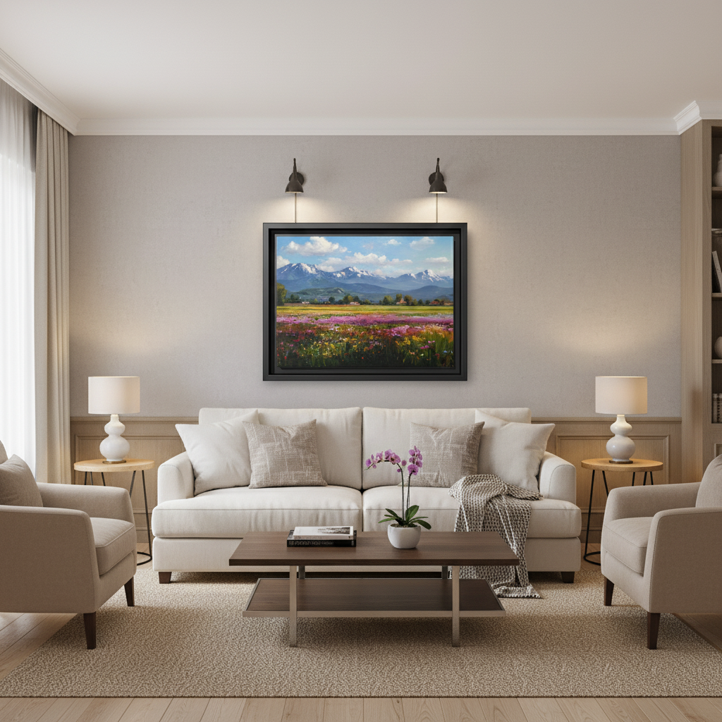 Framed Print Living Room Mockup