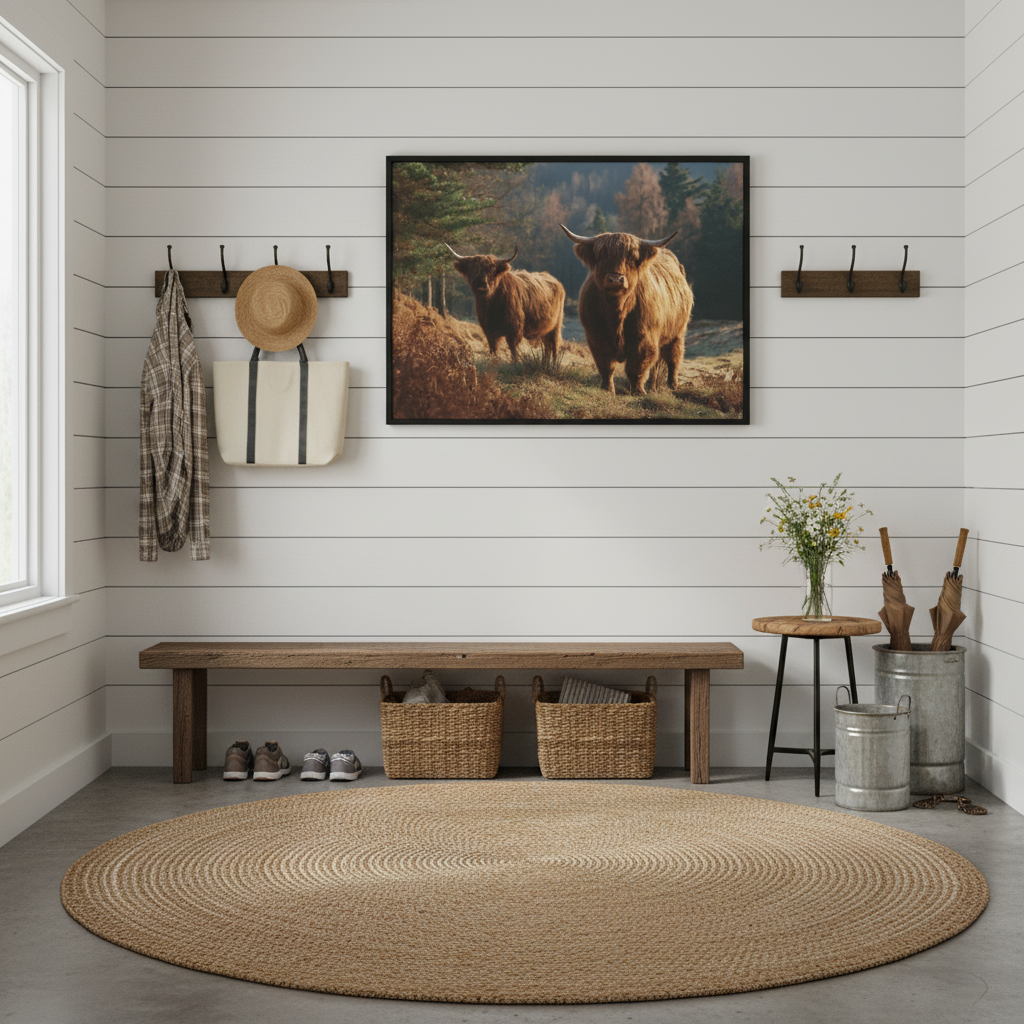 Highland Cattle Mudroom Mockup 1
