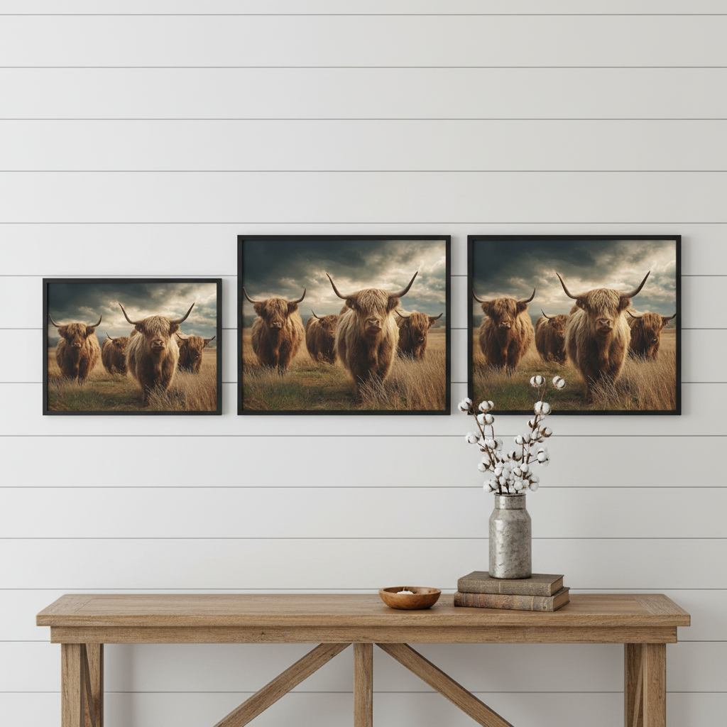 Highland Cattle Size Comparison Horizontal Mockup