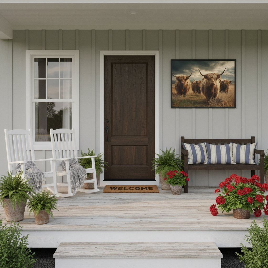 Highland Cattle Porch Mockup 2