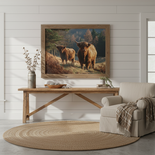 Highland Cattle Living Room Mockup
