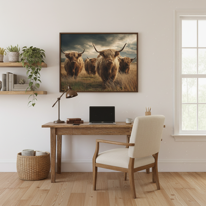 Highland Cattle Home Office Mockup 2