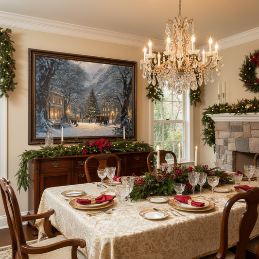 Snowy Village Dining Room Mockup
