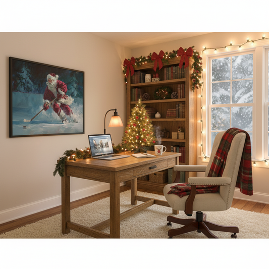 Hockey Santa Office Mockup