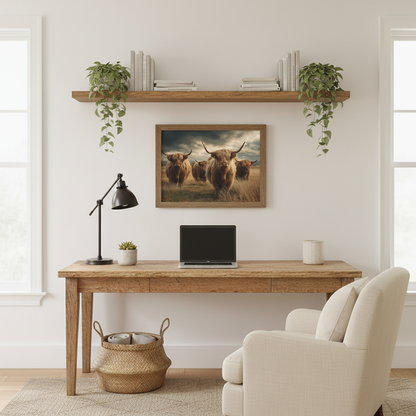 Highland Cattle Home Office Mockup 1