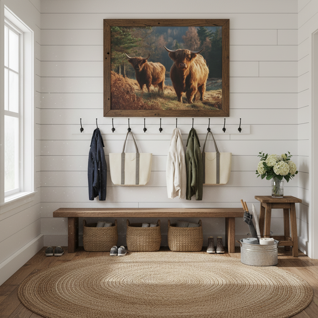 Highland Cattle Mudroom Mockup 3