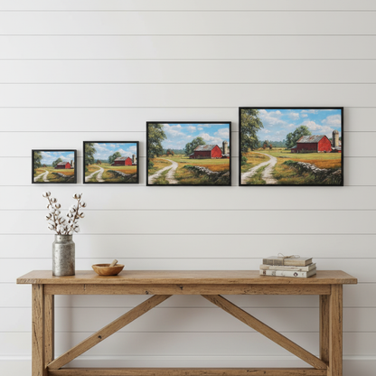 Red Barn Size Comparison Horizontal Mockup