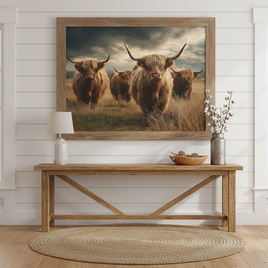 Highland Cattle Living Room Mockup
