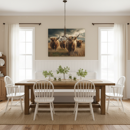 Highland Cattle Dining Room Mockup