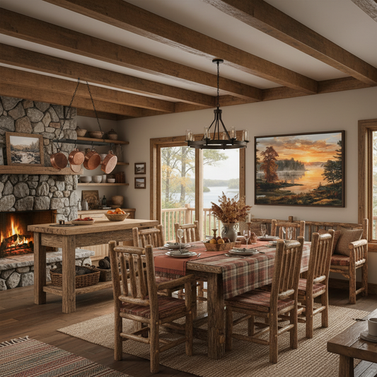 Medium Autumn Sunrise Cabin Mockup