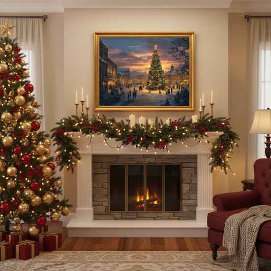 Town Square Fireplace Mockup