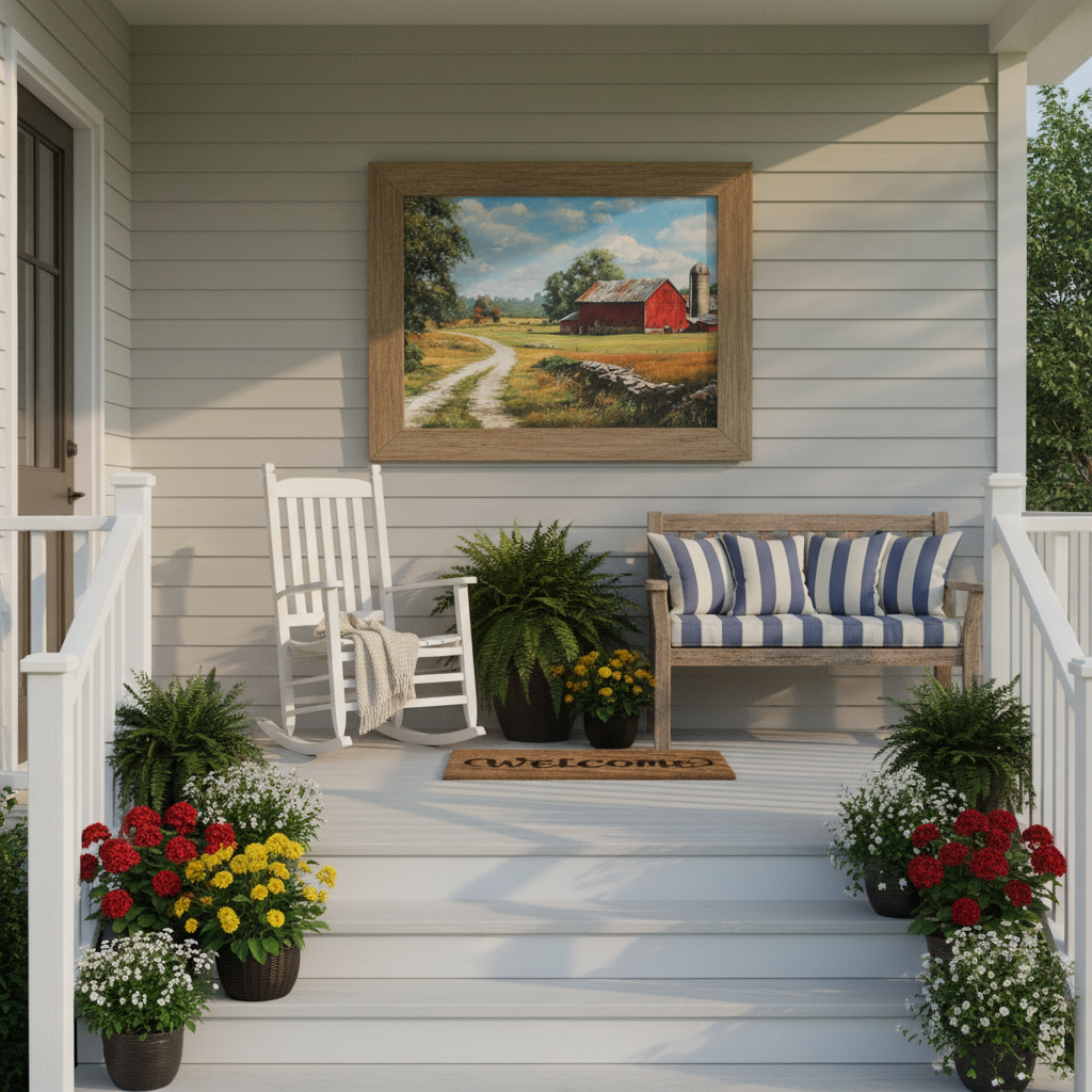 Red Barn Porch Mockup