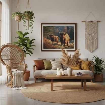 Highland Cattle Boho Farmhouse Mockup