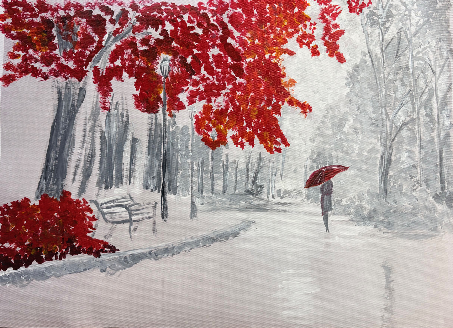 Walk through central park painting started