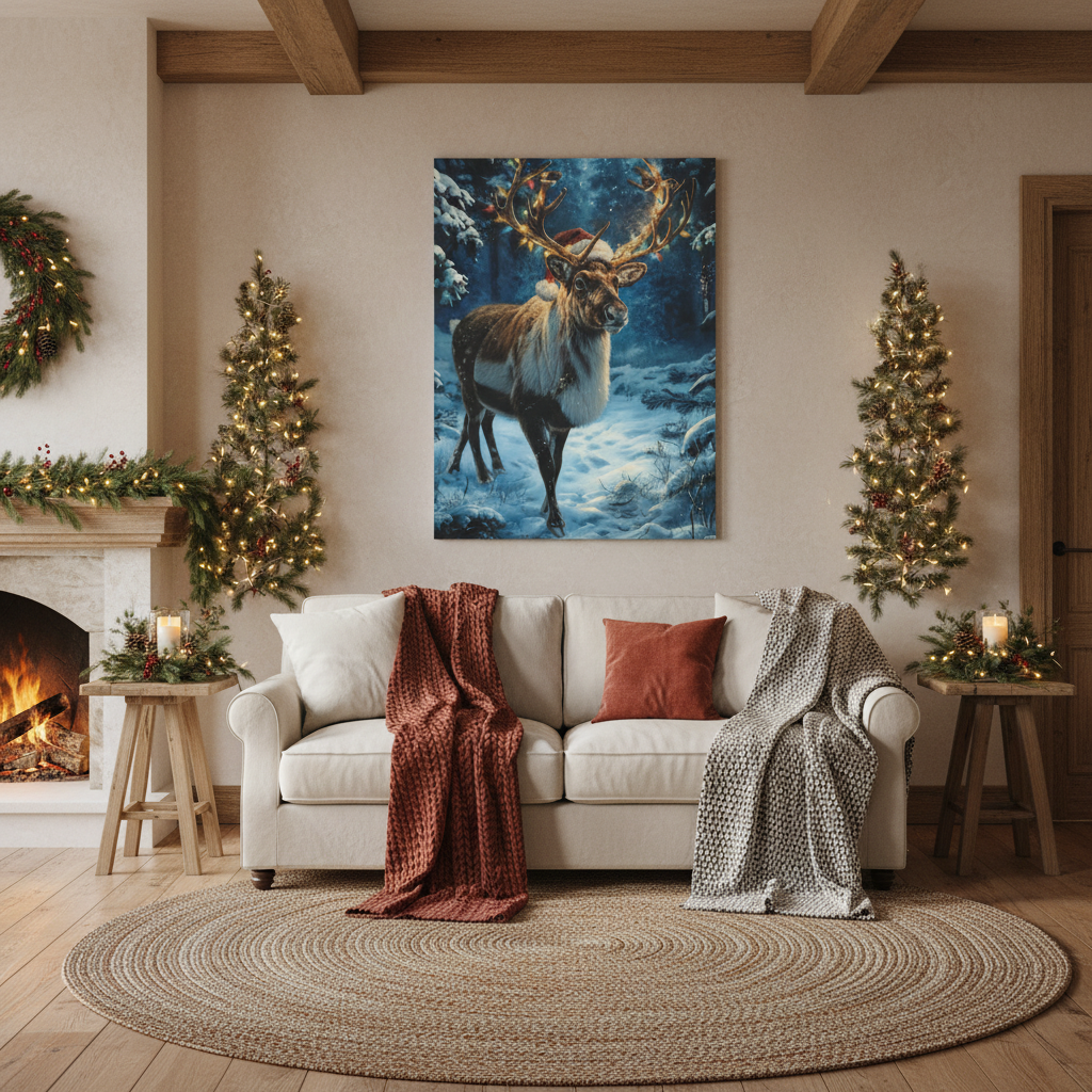 Large Whimsical Reindeer Mockup