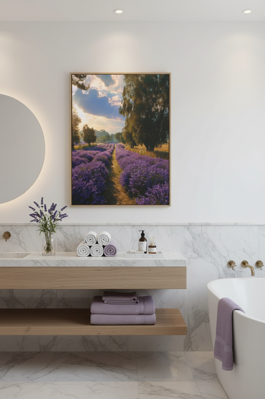 Lavender Field in Luxury Spa Bathroom
