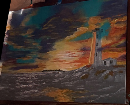 Lighthouse at Sunset Painting Kit - Guided Art Experience
