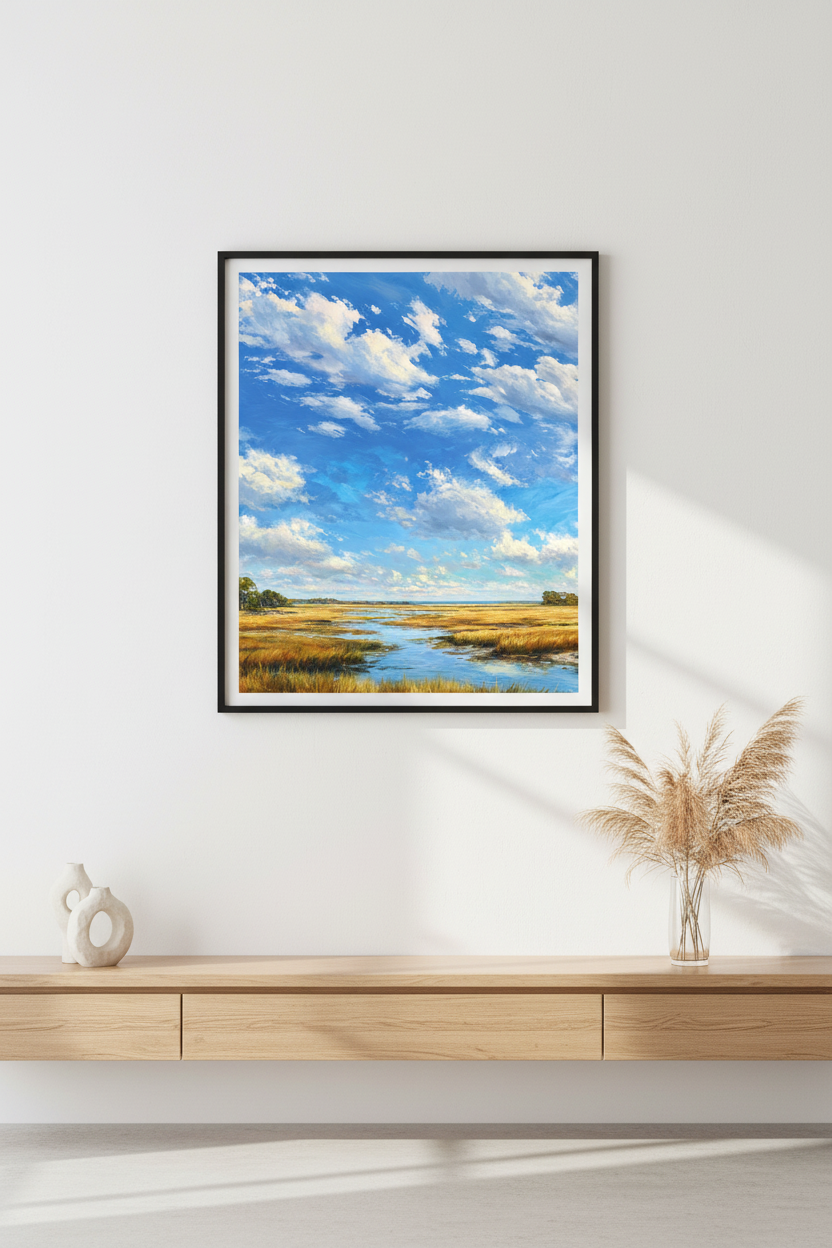 Marshland Sky Above Console Table