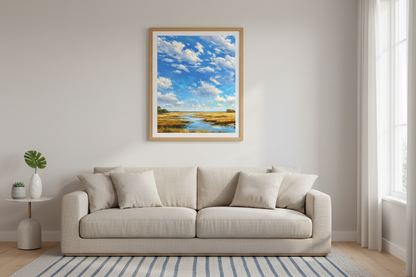 Marshland Sky in Modern Coastal Living Room