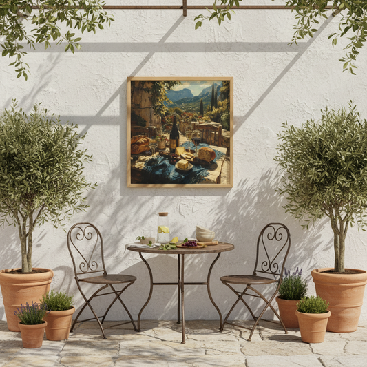 Mediterranean Vineyard Print on Patio