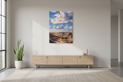 Medium desert badlands above console