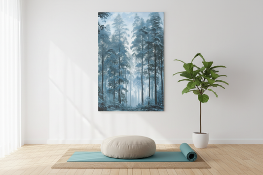 Misty Pine Forest in meditation space