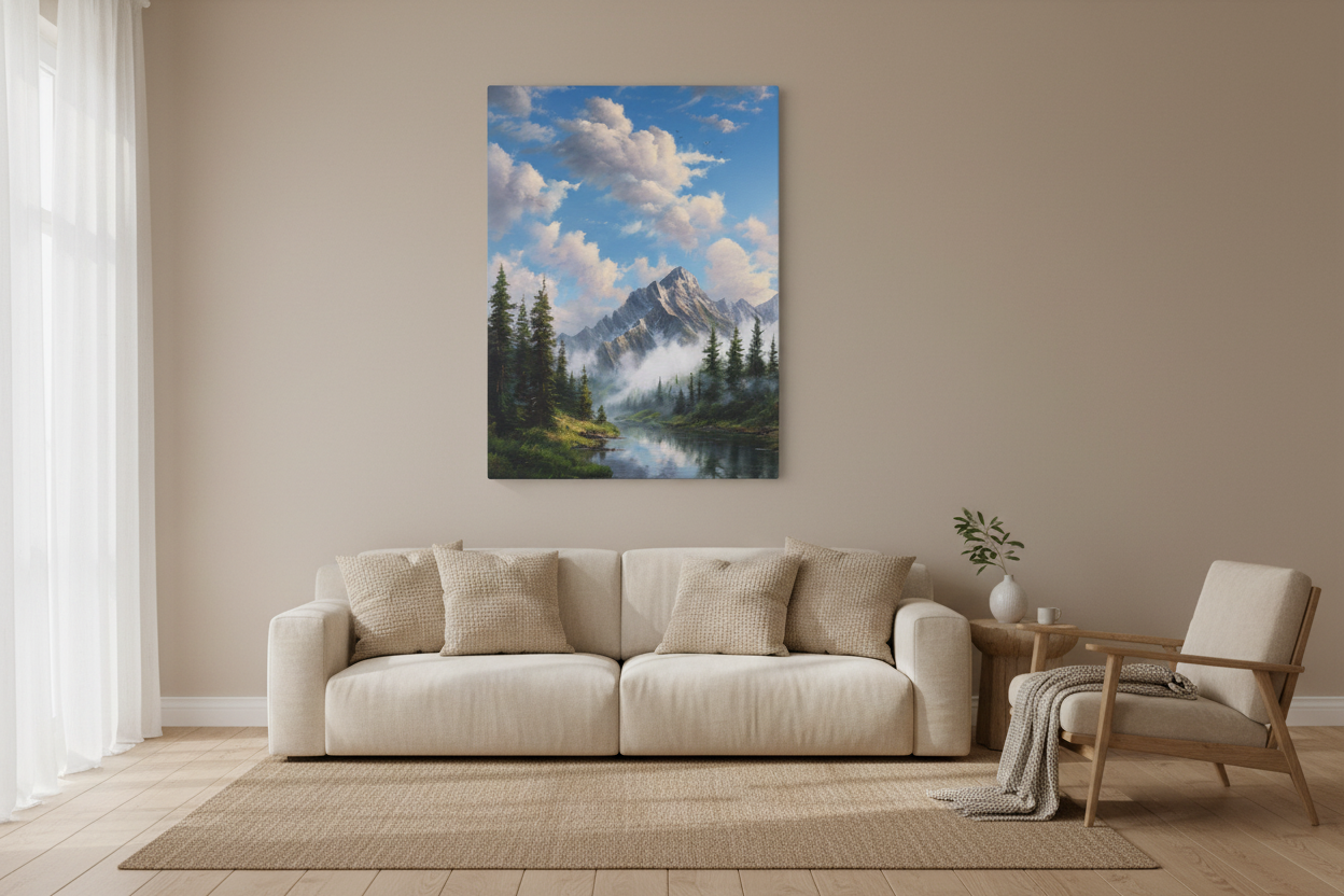 Mountain Lake in living room