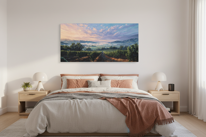 Panoramic Sunrise Vineyard in bedroom