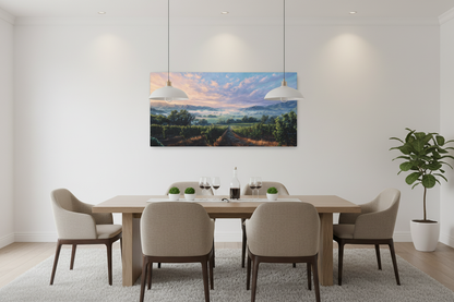 Panoramic Sunrise Vineyard in dining room