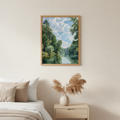 River Reflection - Cream Bedroom Mockup