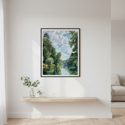 River Reflection - Minimalist White Mockup