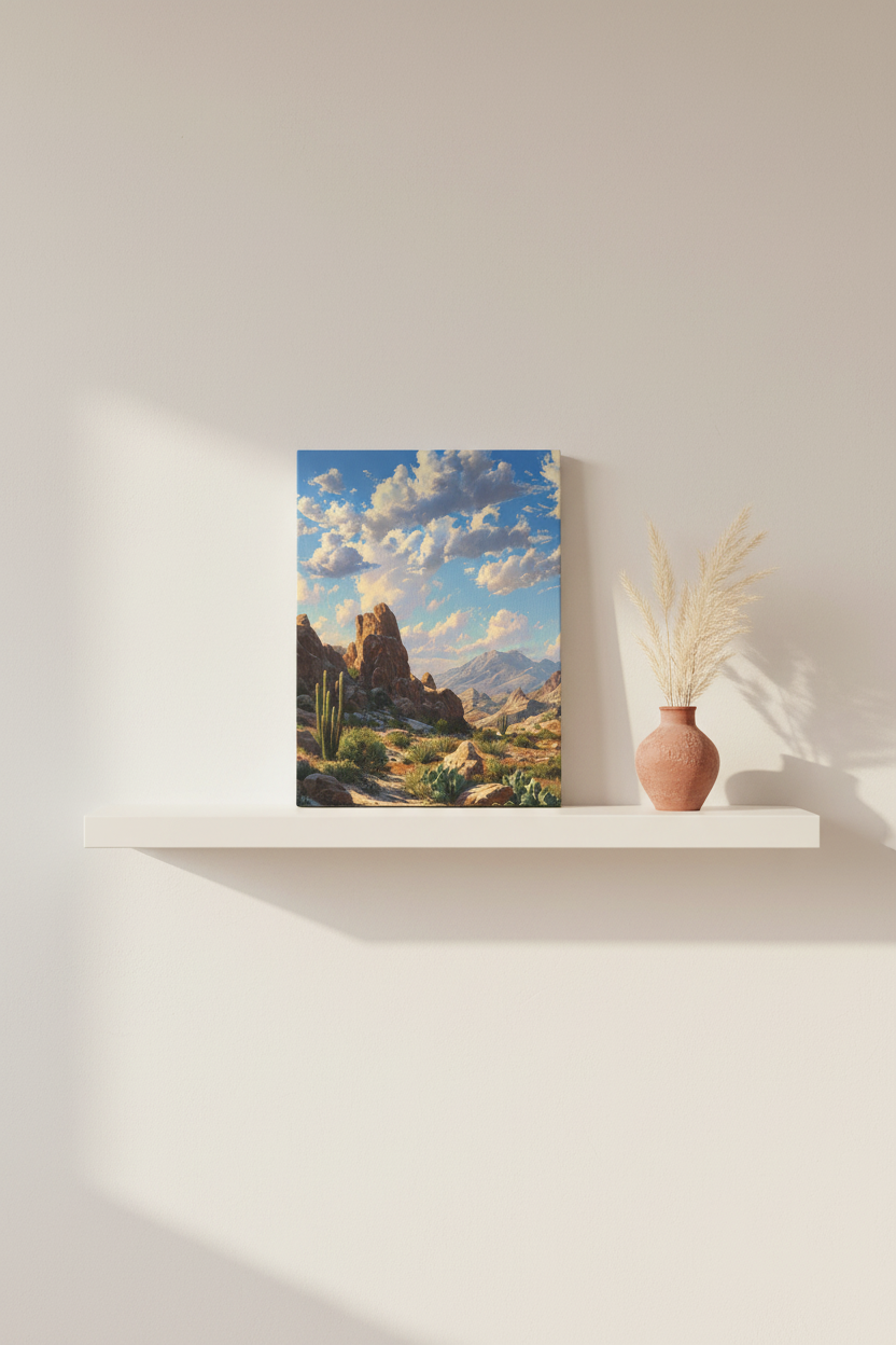 Small Desert Sunrise Canvas - Minimal Display