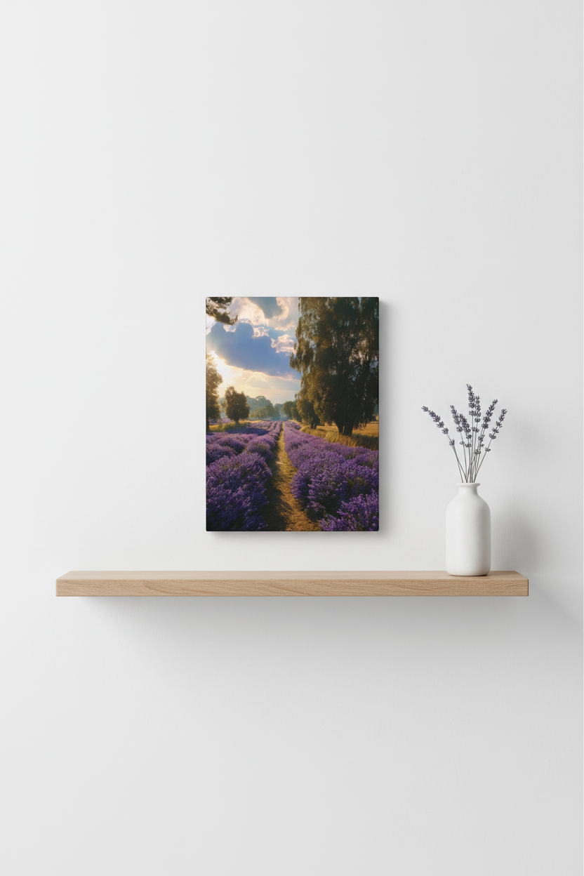 Small Lavender Field Canvas - Minimal Display