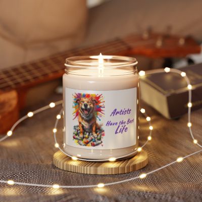 Vibrant Scented Soy Candle | Perfect Gift for Pet Lovers, Home Decor, Relaxation, Birthday, Artsy Vibe