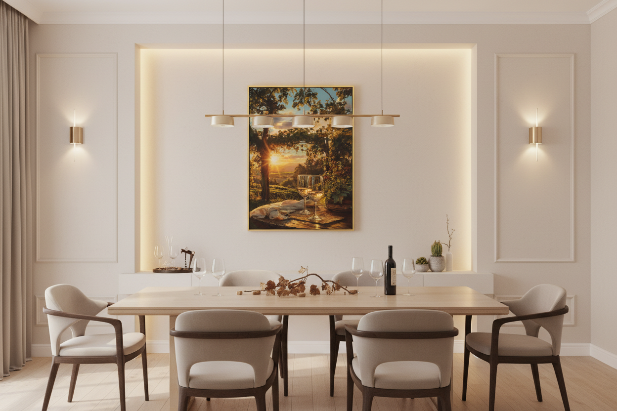 Sunset Vineyard in dining room