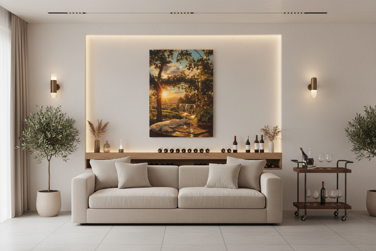 Sunset Vineyard in kitchen