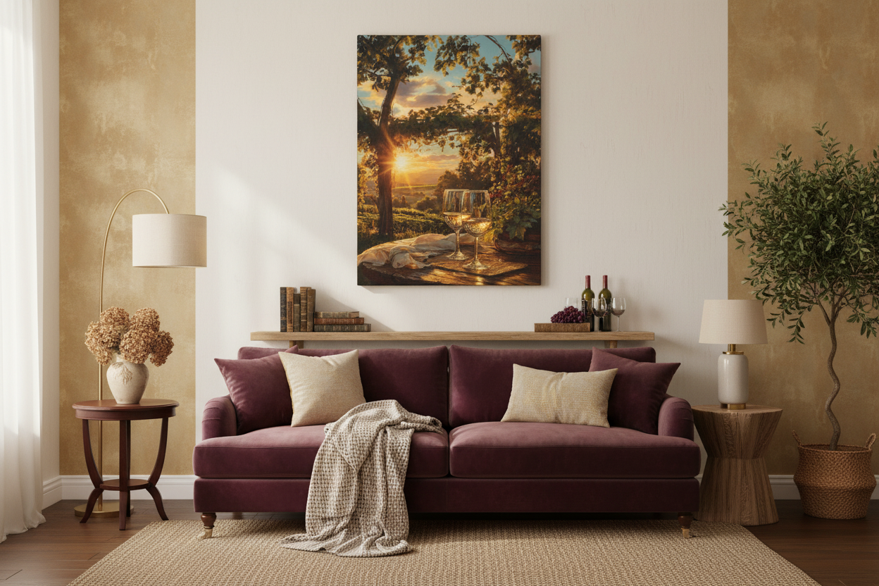 Sunset Vineyard in living room