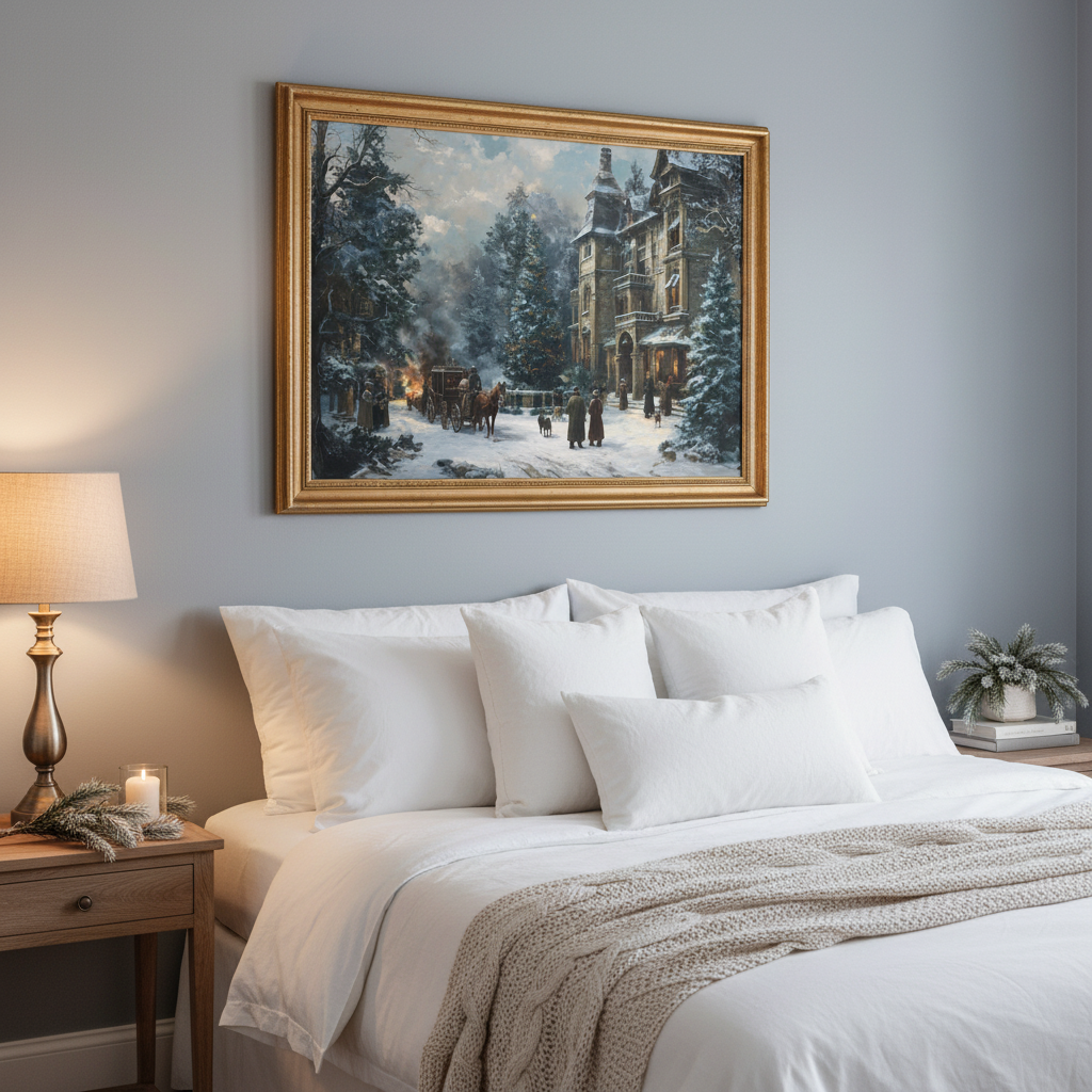 Victorian Winter Street - Bedroom Mockup