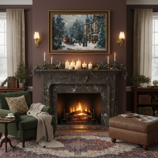 Victorian Winter Street - Living Room Mockup