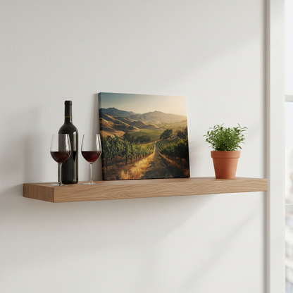 Vineyard Sunrise 16×12 on shelf
