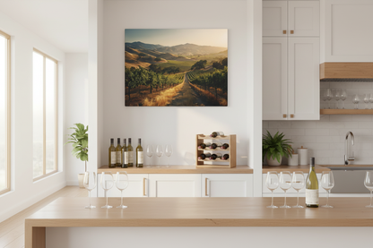 Vineyard Sunrise in kitchen wine bar