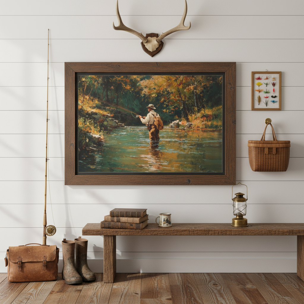 Vintage Fly Fisherman - Cabin