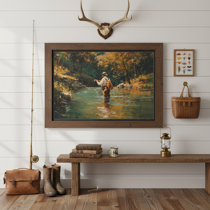 Vintage Fly Fisherman - Cabin