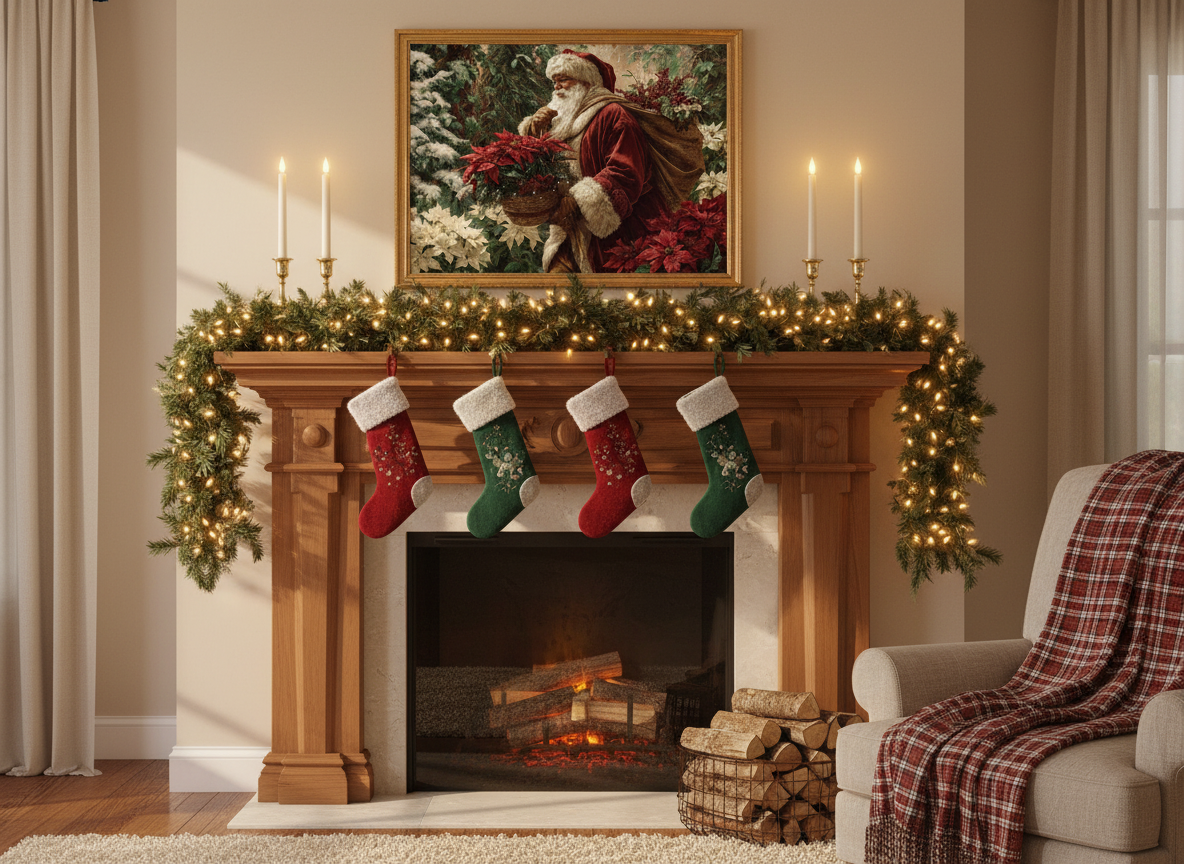 Vintage Santa - Mantel Display