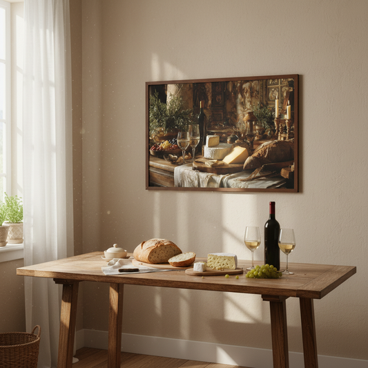 Vintage Still Life Feast in Kitchen